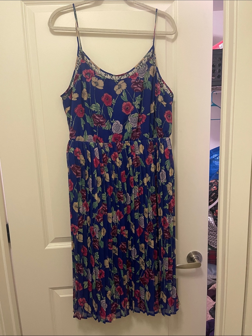 Blue Floral Midi Dress